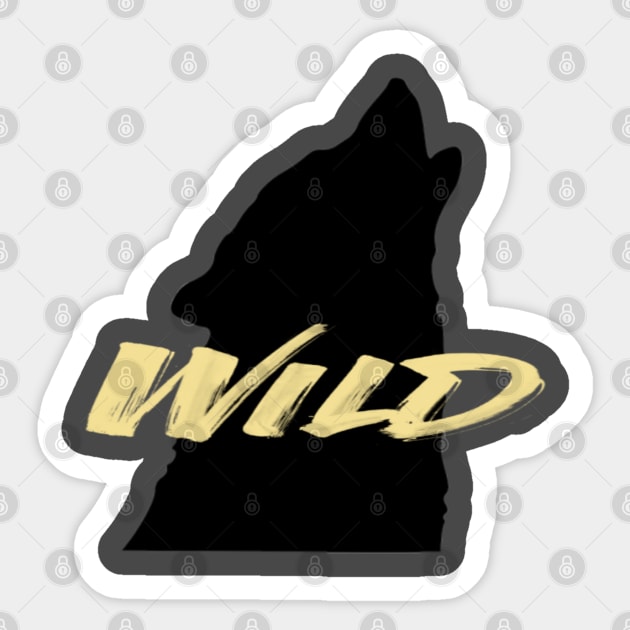 Wild Wolf Silouette Sticker by Wild & Free Plus3